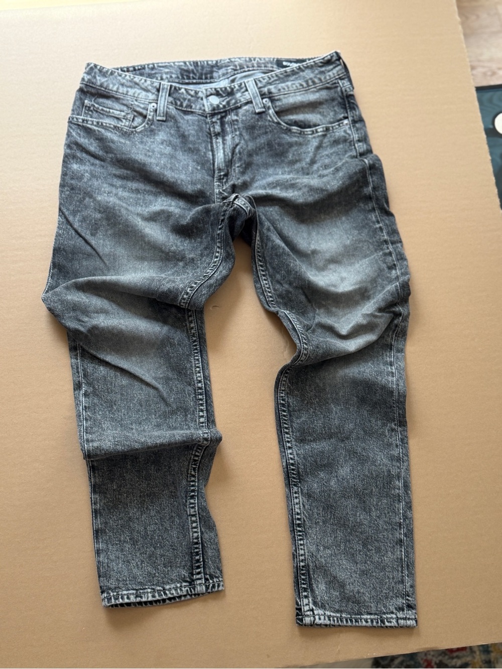 Bonobos Slim Straight Jeans in Washed Charcoal Gray 33 X 30